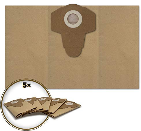 Lot de 5 sacs d'aspirateur en papier pour aspirateur sec Parkside PNTS 30, PNTS 1250/9, PNTS 1300, PNTS 1400, PNTS 1500