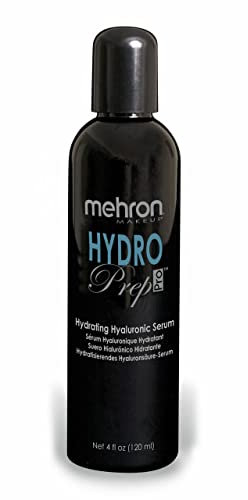 Mehron Make-up Hydro Prep Pro | Hydrating Hyaluronic Acid Serum | Feuchtigkeitsspendendes Hyaluron-Gesichtsserum | Feuchtigkeitsserum und Gel-Makeup-Primer für das Gesicht | 120 ml