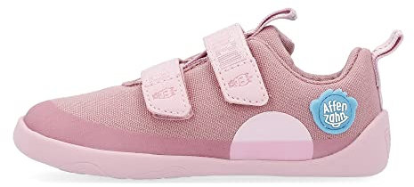 Affenzahn Barfußschuh Baumwolle Lucky Klettverschluss Vegan rutschfest Flexibel Reflektierend für den Sommer in Größe 21-32 Einhorn - Pink