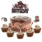 Sumerk Cowboy Cake Toppers Cowboy Happy Birthday Cake Decorations, 6pcs/Set Cowboy Themed Birthday Party Cake Decorations for Kids Boys Men