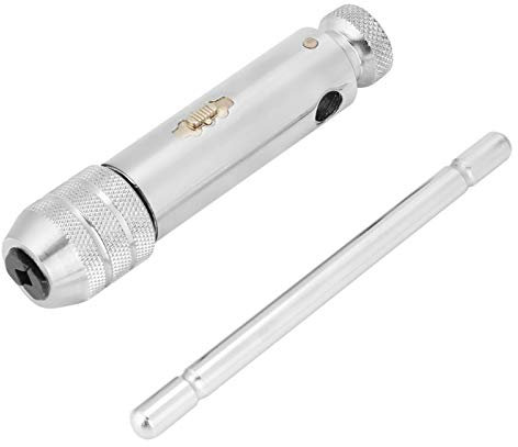 Werkzeughalter mit Gleitgriff für Gewindebohrer M3-M8 / M5-M12, Verstellbarer Ratschen-Windeisenschlüssel mit T-Griff für Gewindebohrer- und Matrizensatz(M5-M12)