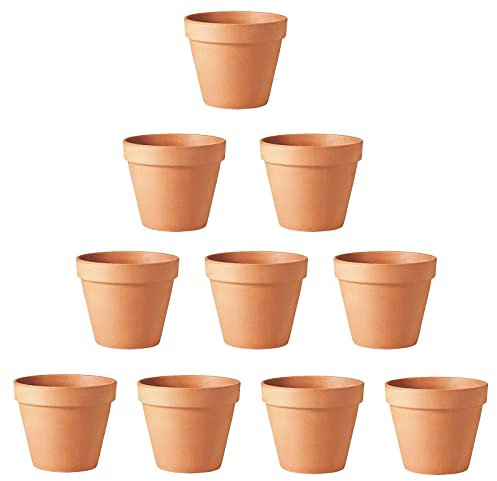 Molyorch 10 Pezzi Vasi in Terracotta, Vaso Terracotta in Argilla Rosso, Piante Terracotta Piccolo Vaso, Argilla Set Vaso, per Matrimonio Compleanno Casa e Ufficio Decorativo (5.5 * 5cm)
