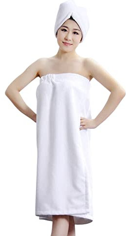 IBLUELOVER 2Pcs Serviette de Bain Femme Douce Peignoir de Bain Serviettes de Toilette Cheveux Séchage Rapide Drap de Bain Confortable Robe de Bain pour Sauna Piscine Gym Fitness Voyage Spa Plage