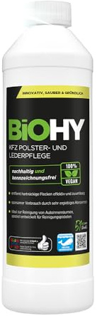 BiOHY KFZ Polster- & Lederpflege (500 ml) | KFZ- Innenraum Aufbereitung & Lederpflege | hinterlässt angenehmen Geruch | Fleckenentferner für Autositze | ideal für Reinigungspistolen