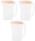 Engelland - 3 x Getränkekrug mit Deckel, Apricot-Transparent, für Saft, Wasser, Eistee, Softdrinks, Kanne, Behälter, Kühlschrankkrug, Multifunktionsbox, 2 Liter, Füllskala, BPA-frei, Kunststoff