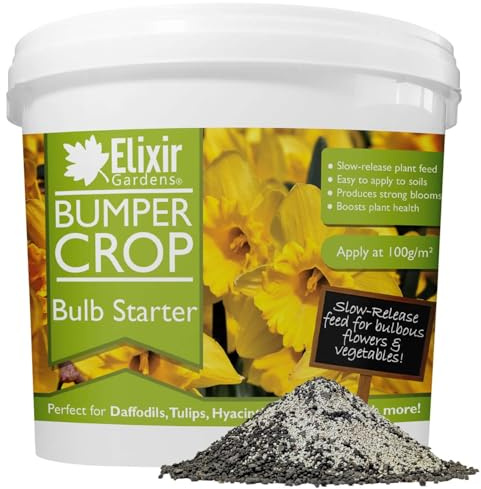 Bumper Crop Bulb Starter | Tulip, Daffodil, Hyacinth, Iris, Lily, Dahlia, Crocus & Begonia Feed & Flower Planting Fertiliser | 4kg Tub