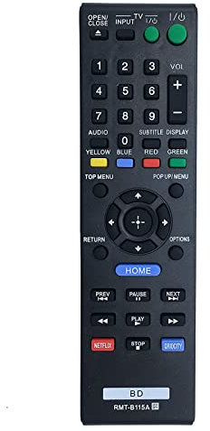 VINABTY RMT-B115A Ersetzen Sie die Fernbedienung Passend für Sony Blu-ray DVD Player BDP Player BDP-BX2 BDP-BX57 BDP-S360 BDP-S470 BDP-S560 BDP-S570 BDP-S580 BDP-S760 BDP-S2100 BDP-S480 BDP-S280
