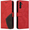 Samsung Galaxy A14 Case Geometric, Shockproof Wallet Case PU Leather with Card Slots Folding Stand Magnetic Scratchproof Protect Flip Cover for Samsung Galaxy A14 5G/4G Phone Cases, Red