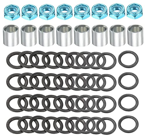 PATIKIL Skateboard Truck Hardware Kit, Skateboard Truck Lock Nuts Axle Washers Spacer Speed Rings Repair Set for Longboard Cruiser