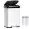 SONGMICS Cubo de Basura de Cocina, 50 L, Cubo de Basura de Metal con Pedal y Tapa, Alto y Grande, Blanco y Negro LTB530W5002