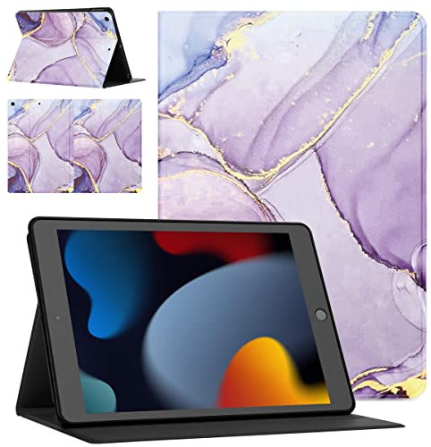 Pnakqil Tablet Hülle für Fire HD 10 2017/2019 10.1 Zoll ablette Ultra Dünn Flip Schutzhülle Rücken Schwarz Weiches TPU PU Leder mit Standfunktion Stoßfest Multi-Winkel Verstellbar -Marmor-5