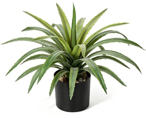 Briful Agave Künstliche Topfpflanze, 43,2 cm, große Sukkulenten, künstliche Pflanzen für Zuhause, Büro, Schreibtisch, Badezimmer, Regal, Küchendekoration (grün)