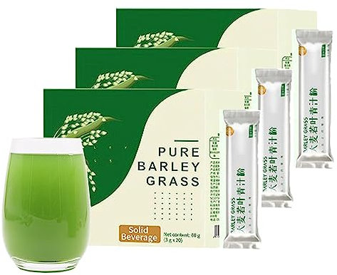 Naveta Barley Grass Powder 100% Pure & Organic, Barley Grass Juice Powder Organic, Naveta Pure Organic Barley, Barley Grass Juice Powder, Effective in Just 2 Weeks (3 Box)
