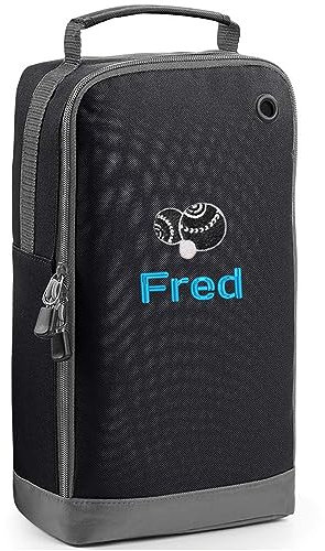 Always Looking Good Personalised Embroidered Lawn Bowls Shoe Bag Bowling Design Personalised Lawn Bowl Shoe Bag Gifts Golf Shoe Bag Personalised with Name Presents Black Bag