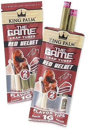 King Palm Mini Size Cones - 2 Rolls per Pack, 2 Packs - Pre Rolled Cones - Natural Cones - Corn Husk Filter - Preroll Cones - Prerolled cones with Filter (Red Velvet)