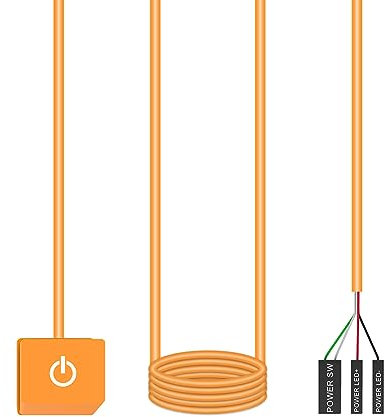 Fiorky Desktop Switch Desktop Computer Desktop Computer Power Button Switch Mechanical Key PC Power Switch Button Extension LED Light PC Motherboard External Start for Motherboard Boot
