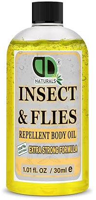 Insect Repellent with Lemongrass & Tea Tree Essential Oil Repellent Against Ants, Beetles, Fleas, Flies, Plant Lice, Moths, Snails and Spiders for Body Oil Deet Free (30ml Cap)