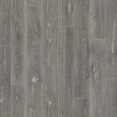 Warm Grey Oak Siren Vinyl Flooring 4mm Thick Durable Felt Backed Lino Kitchen Bathroom (4m x 6.5m)