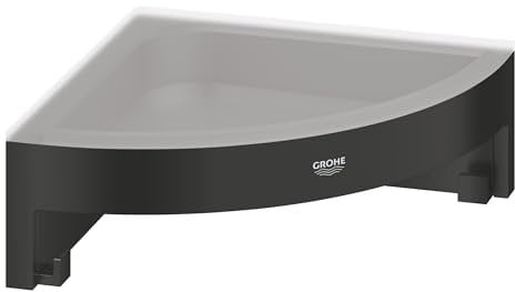 GROHE Start Cube Panier de Douche, Installation en Angle, A coller QuickGlue ou à visser, Métal/Matériau Synthétique, Noir Mat, 411062430