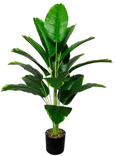 AIVORIUY Pianta Finte Interno Alberi Artificiali in Vaso Palma Piante Artificiali da Esterno Palme Soggiorno Decorazioni Camera da Letto Balcone Casa Ufficio Giardino (80cm Verde Banana)