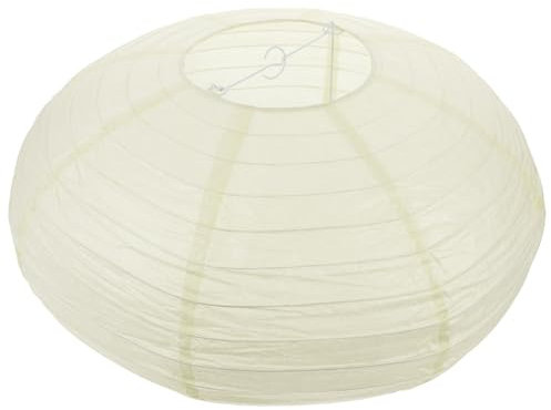 OSALADI Ovaler Runder Papierlaternen-Lampenschirm Reispapier-Pendellampenschirm Hängender Kronleuchter Im Chinesischen Japanischen Stil Lichtabdeckungen Deckenlampenschutz Beige