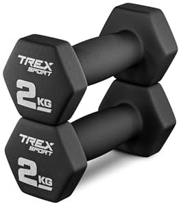 TREX SPORT Neopren Hanteln Set | Kurzhanteln 2er Set 4kg-20kg | Hanteln Frauen & Männer Set (2 x 2 kg)