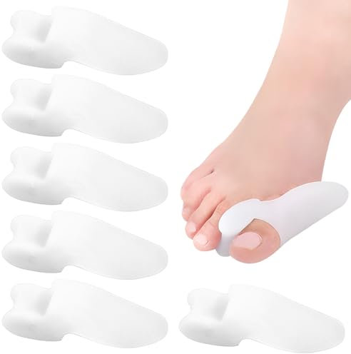 6 Stück Zehenspreizer Silikon Hallux transparent,Zehenpreizer Hallux Valgus Großzehenschutz,Ballenschutz für Großzehe, Schmerzschutz, Hammer-Fingeraufrichtungsabstandhalter
