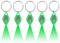 MODOAO LED Keychain Small Torch Light, 5 Pack Green Light Mini Flashlight, Multifunctional Keychain Emergency Light, Portable Keyring Flashlight for Camping, Hiking, Traveling, Outdoor