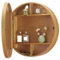 Armoire De Toilette À Miroir Rond Miroir De Salle De Bain Mural en Bois Mural Armoire De Toilette De 60 Cm De Diamètre avec Fonction De Rangement - Gain De Place