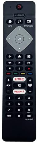 JZK Telecomando di ricambio per Philips Smart TV LED, telecomando compatibile con televisori Philips 50PUS6754/12 50PUS6704/12 55PUS6814/12