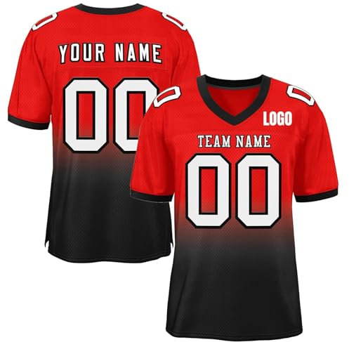 Personalisiertes American Football Trikot Benutzerdefinierte Herren Sporthemden Trikot Personalisierte Fußballtrikots mit Namen Nummer Atmungsaktiv Fußball Shirt für Frauen Männer Jugend Kinder,S~7XL