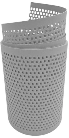 zaun|zu® Premium Sichtschutzstreifen GELOCHT | genarbte Oberfläche | Quadrat Lochmuster | PP für Doppelstabmatten | Sichtschutz Rolle | Polypropylen | Zaunblende | Made in Germany Lichtgrau 2,55m
