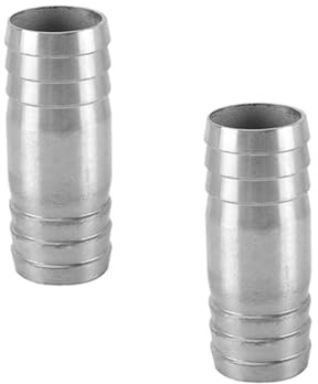 26mm Gerade Schlauchverschraubung aus Edelstahl, 2 Wege Schlauchtülle Verbinder Ablaufschlauch Schlauchverbinder (2er Pack)