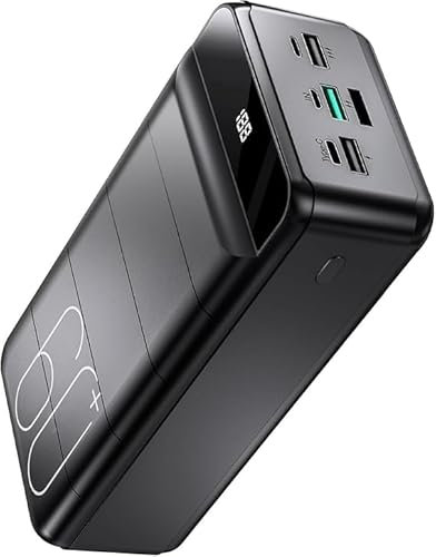 PDBEST Batterie Externe 60000mAh Charge Rapide, PowerBank 22,5W, Chargeur Portable avec Écran LED, 4 Sorties et 3 Entrées Compatibles avec iPhone, iPad, Tablettes, etc.