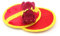 Klettballspiel mit Plüschtier | Wurfspiel für Kinder ab 3 Jahren zum Werfen und Fangen lernen | Klettball Set, Catch Ball, Kinder Fangballspiel mit Wurftier (Drache Damian (Dragon) - Rot)