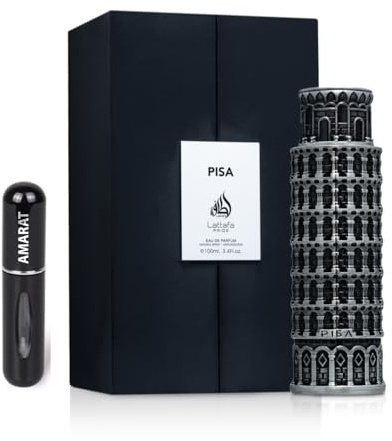 Pisa Original Eau de Parfum, 100 ml, arabisches Parfüm für Herren, lange Haltbarkeit, inklusive nachfüllbarem Zerstäuber, 5 ml, Zitrusholz, elegant und langlebig