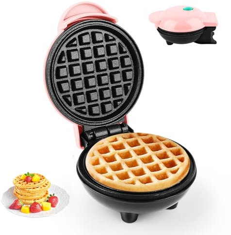 Mini Waffeleisen,Belgische Waffel Maschine ø 10cm,220V|350W Kleines Waffeleisen Klassische,Doppelseitige Heizung