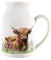Highland Cow & Calf Milk Jug - Small Porcelain Creamer Jug Pitcher with Handle, 450ml, White