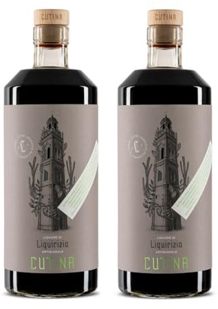 Liquirizia Cutina – Liquore Artigianale Limoncello 1Lt | Dolce inteso e Naturale | Ricetta Abruzzese Tradizionale | Made in Italy | 30% Vol (BOX 2 BOTTIGLIE)