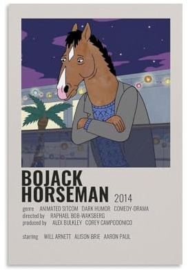 KPYHLXZE Bojack Horseman Filmposter, dekoratives Gemälde, Leinwand, Wandposter und Kunstdruck, moderne Familienschlafzimmer-Dekoration, Poster, 20 x 30 cm