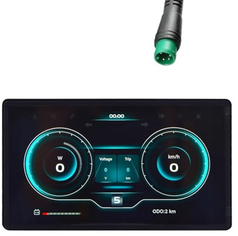 Yominerr 24 V Bis 60 V H8 Fahrrad Tachometer und Computer - Wasserdichtes LED -Display für E -Bikes mit 5 -Pin -Stecker