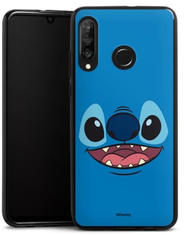 Silikon Hülle kompatibel mit Huawei P30 Lite Case schwarz Handyhülle Lilo & Stitch Disney Offizielles Lizenzprodukt