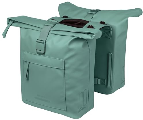 Basil Brooklyn Doppelfahrradtasche - MIK inkl. - 41L - Robust - Grün