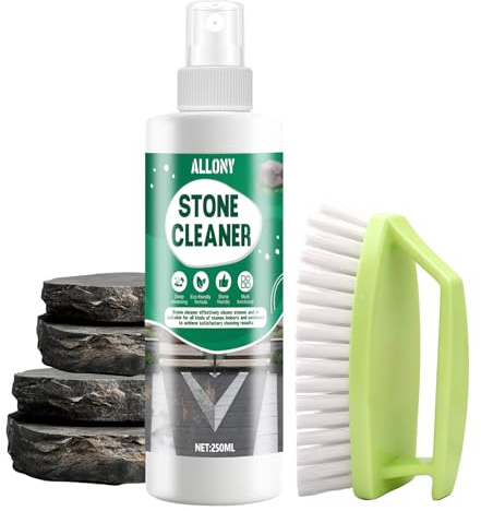 Allony Pietre Naturali Detergente, Detergente Marmo, Rinnovatore marmo, Pulizia Altamente Efficiente Adatto per Marmo, Pietra per Acquari, Pietra per Esterni, Pavimenti, 250ML