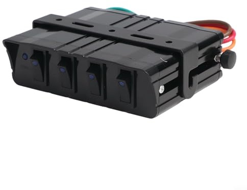 YobiLife Kippschalter-Panel für SPST Wippschalter, 12V 20A mit LED-Lichtern, kompaktes wasserdichtes Design für SUV UTV LKW und Marine Anwendungen