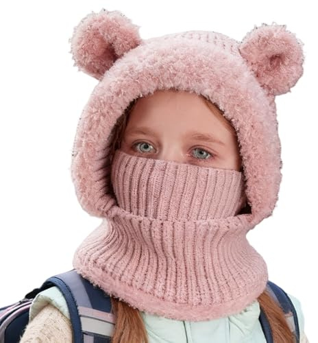 Generisch Berretto caldo, antivento, ispessito, con protezione per il viso, caldo berretto da ciclismo per il freddo, per bambini, ragazze, ragazzi, viaggi, sci, escursionismo, snowboard, sport