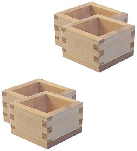 Sakebecher aus Holz, japanisches Hinoki-Holz, hergestellt in Japan, Hinoki-Holz, Zypressen-Sake-Box, Aufbewahrungshalter, unlackierter Holzkoffer, 10 Stück (Holzbecher)