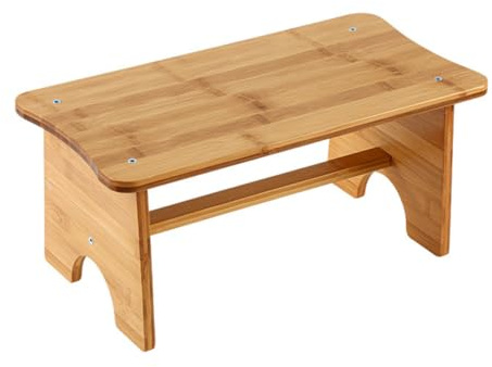 VALICLUD Tabouret Multifonction en Bois Antidérapant, Repose-pieds de Toilette Petit Format, Marchepied Robuste pour Salle de Bain et Bureau, Usage Quotidien Sécurisé, Design Naturel