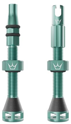Peaty's Holeshot Fast Flow Tubeless Ventil - Hochdurchfluss-Design mit Anti-Verstopfungsfunktion für Dichtmittel, Schnelle Reifenmontage, 7075-Aluminium, MTB-kompatible Fahrrad Ventile, 42mm Jade