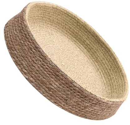 ULTECHNOVO Dog Sleeping Nest Mat Woven Pet Nest Warm Washable Grass Willow Braided round Shaped Pet Bed for Small Dogs and Pigs
